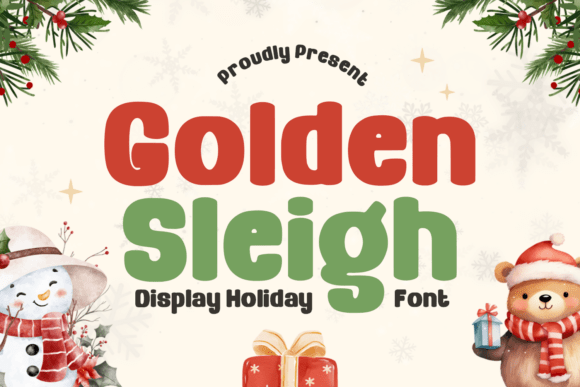 Golden Sleigh Font for Elegant Holiday Designs