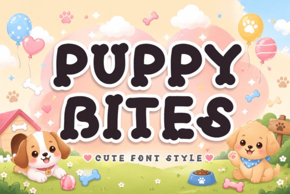 Puppy Bites: A Playful Display Font for Editorial Design